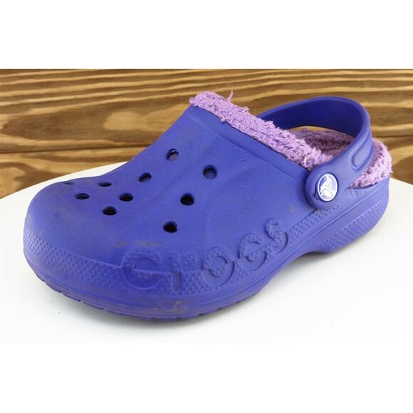 Crocs‎ Youth Girls Shoes Size 3 M Purple Clog Synthetic - Picture 1 of 7